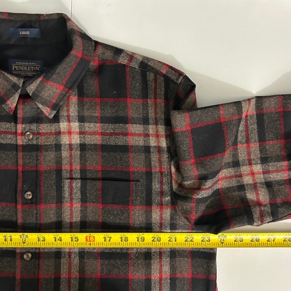 Pendleton Mens Lodge Wool Button Up Plaid Shirt Size Large - Picture 9 of 11